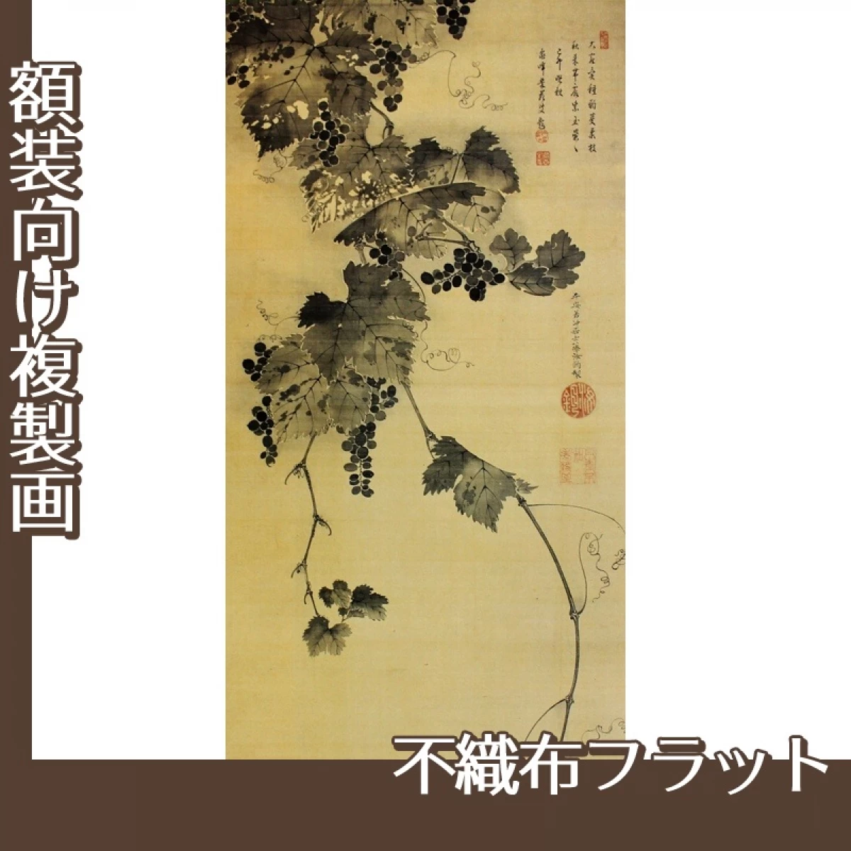 伊藤若冲「葡萄図」【複製画:不織布フラット100g】