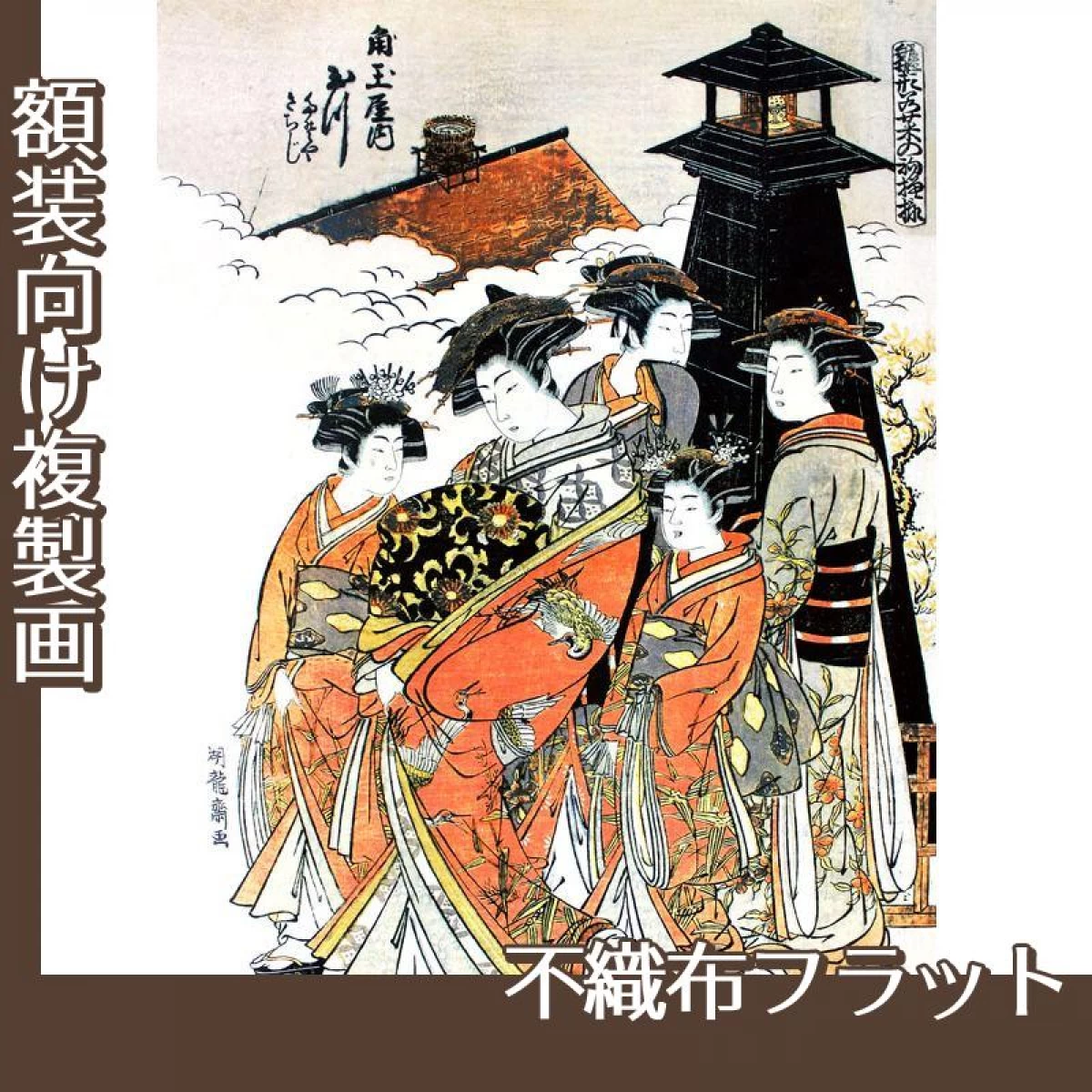 礒田湖龍斎「雛形若菜の初模様　角玉屋内玉川」【複製画:不織布フラット100g】