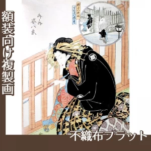 歌川広重「外と内姿八景　格子の夜雨、まかきの情らむ」【複製画:不織布フラット100g】