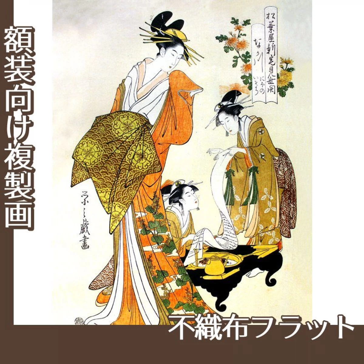 鳥文斎栄之「松葉屋新宅見世開　かな川」【複製画:不織布フラット100g】