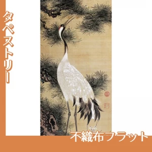 伊藤若冲「白鶴図1(双幅)」【タペストリー:不織布フラット】