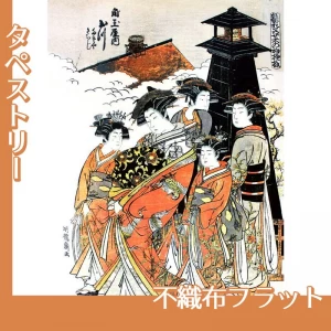 礒田湖龍斎「雛形若菜の初模様　角玉屋内玉川」【タペストリー:不織布フラット】