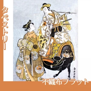 鳥居清経「初代尾上菊五郎の工藤祐経と二代目瀬川菊之丞の…」【タペストリー:不織布フラット】