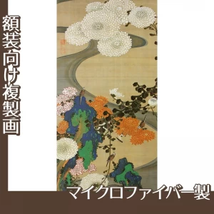 伊藤若冲「菊花流水図」【複製画:マイクロファイバー】