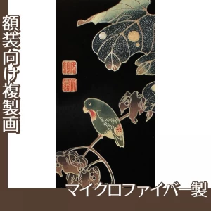 伊藤若冲「花鳥版画　四.青桐に砂糖鳥図」【複製画:マイクロファイバー】