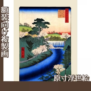 歌川広重「名所江戸百景　王子音無川堰世俗大滝ト唱」【原寸浮世絵】