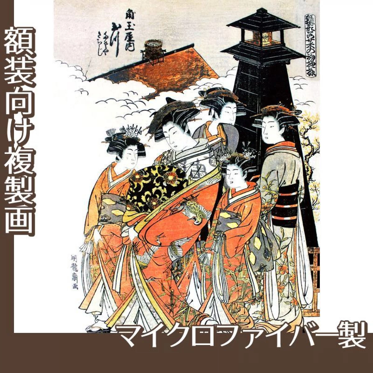 礒田湖龍斎「雛形若菜の初模様　角玉屋内玉川」【複製画:マイクロファイバー】