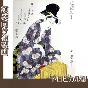 喜多川歌麿「名婦詠歌花鳥風月　鳥(紫式部)」【複製画:トロピカル】