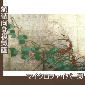 酒井抱一「夏秋草図屏風(左隻)」【複製画:マイクロファイバー】