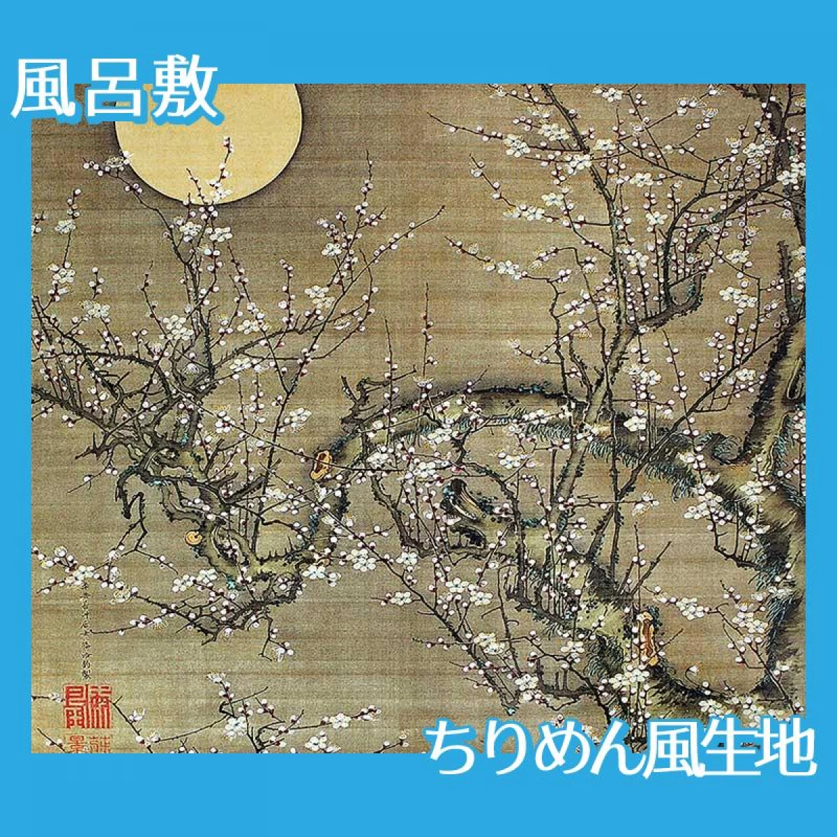 伊藤若冲「月夜白梅図」【風呂敷】