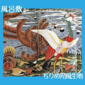 伊藤若冲「樹花鳥獣図屏風(六曲一双)左隻」【風呂敷】