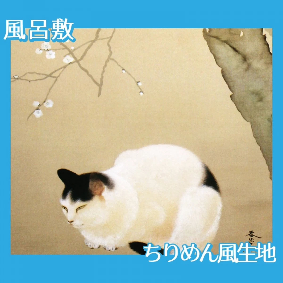 菱田春草「猫梅」【風呂敷】