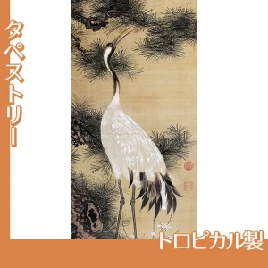 伊藤若冲「白鶴図1(双幅)」【タペストリー:トロピカル】