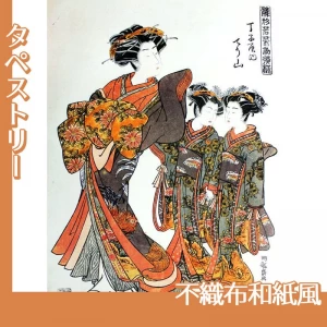 礒田湖龍斎「雛形若菜の初模様　新金屋内かほる・おなじく江口」【タペストリー:不織布和紙風】