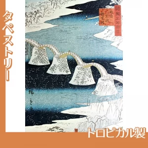 歌川広重「諸国名所百景　周防岩国錦帯橋(二代広重)」【タペストリー:トロピカル】