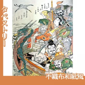 勝川春朗「七福神」【タペストリー:不織布和紙風】