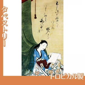 山崎女龍「文読む蚊帳美人図」【タペストリー:トロピカル】