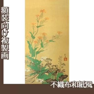 酒井抱一「寿老・春秋七草図(右)」【複製画:不織布和紙風】