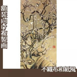 伊藤若冲「梅花小禽図2」【複製画:不織布和紙風】